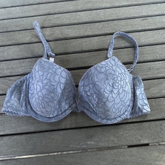 Vogue Dessous Blue Demi Lightly Padded Underwire Bra Size 34A - Picture 10 of 10